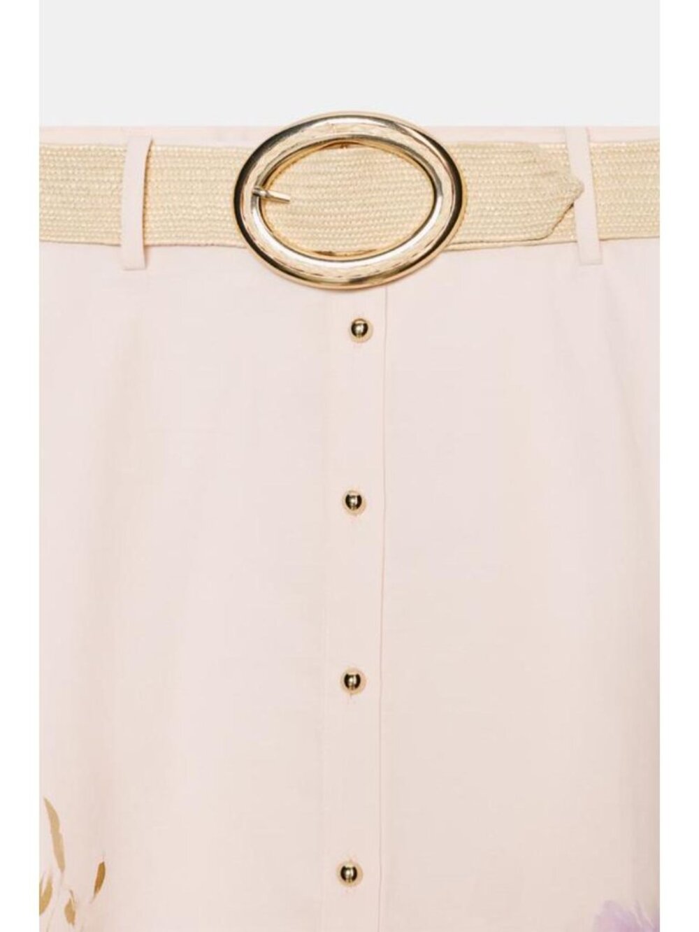 ZARA FLORAL PRINT BELTED MIDI SKIRT - Picture 7 of 7
